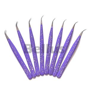 Venta al por mayor de pinzas de extensión de pestañas con logotipo personalizado punta de fibra de precisión herramientas de pestañas para profesionales del salón - Product Image 2