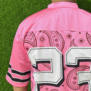 T-shirts en maille sérigraphiés à col en V personnalisés T-shirts surdimensionnés à séchage rapide Boxy Mesh Wear Basketball Football Jersey T-shirt pour hommes - Product Image 6