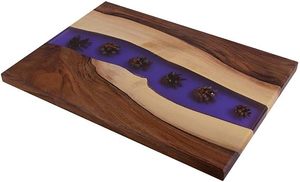 Directo de fábrica hecho a mano resina epoxi Acacia madera río patrón Tabla de servir utensilios de cocina tablas de cortar aperitivos tablas de servir - Product Image 3