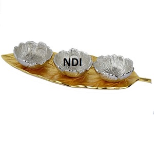 Forme de feuille Style moderne finition dorée bols en laiton faits à la main nouvelle conception conteneur de fruits bols profonds Offre Spéciale - Product Image 1