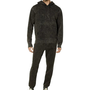 Survêtement délavé à l'acide de qualité supérieure pour hommes, tenue décontractée d'hiver, technique du strass, logo personnalisable de grande taille, prix - Product Image 1