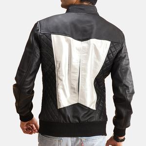 Blouson de moto en cuir personnalisé avec col montant et logo frontal - Design unisexe - Product Image 4