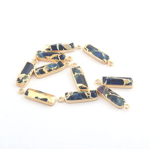 Mohave rubis cuivre turquoise connecteur or galvanoplastie bordé fait à la main simple boucle charme pendentif connecteur - Product Image 4