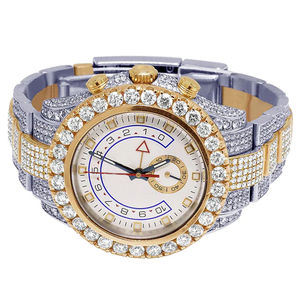Nueva llegada de los hombres de moda Hip Hop exclusivo diseñador de joyería tendencia reloj de pulsera Moissanite diamantes de acero inoxidable de cristal nuevo - Product Image 4