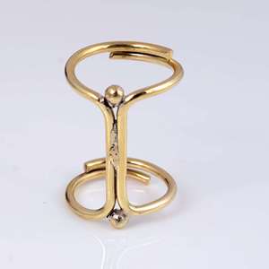 Unique Minimalist Geometric <b>Ring</b> Dainty Brass <b>Ring</b> Women 18k Gold Plated Wire Band <b>Statement</b> Cage Jewelry Wholesale/OEM/ODM - Product Image 5