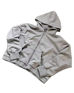 2025 personalizado de algodón pesado Vintage lavado con ácido de gran tamaño Unisex diamantes de imitación ropa de calle sudaderas con capucha desgastadas para otoño - Product Image 4