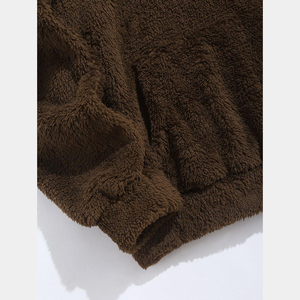 OEM personalizado Chenille bordado Sudadera con capucha hombres canguro bolsillo cordón mullido Sudadera con capucha Micro Sherpa Polar Fleece Sudadera con capucha para hombre - Product Image 5