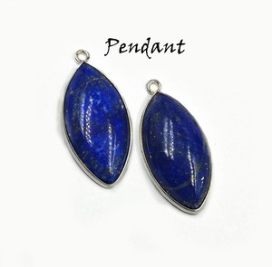 925 Sterling Silver 5x10mm Naturel Lapis Lazuli Cabochon Marquise lunette Réglage Fine Or Lien Connecteurs Pour La Fabrication De Collier - Product Image 5
