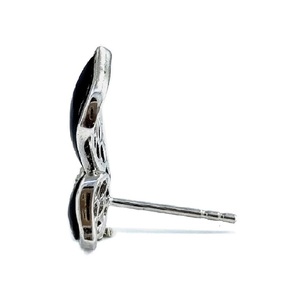 Boucles d'oreilles pendantes personnalisées pour femmes, logo personnalisé, meilleure qualité, or blanc massif 18 carats, onyx, papillon, cadeau, anniversaire de mariage, fête - Product Image 2