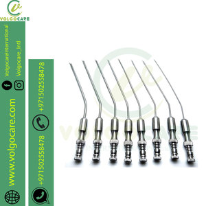 Tubo de succión Frazier en ángulo de 7 pulgadas y 18cm, instrumento médico, 8 Uds. - Product Image 1