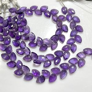Precio de fábrica amatista facetada pera y hoja forma Briolette cuentas de piedras preciosas naturales para la fabricación de joyas - Product Image 5