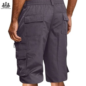 Men's Solid Color Casual <b>Cargo</b> <b>Shorts</b> 100% Cotton <b>Lightweight</b> Breathable Design with Elastic Waistband High Quality OEM - Product Image 6