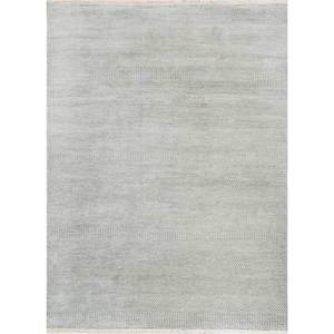 Kairos Hand Knotted Wool & Viscose Rug Grey & Black Solid Color Design for Home Use-Model SKWV-128 - Product Image 1