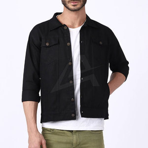 2024 New Casual <b>Men's</b> Jeans <b>Jacket</b> High Street Style Comfortable and Stylish Solid Color Streetwear - Product Image 1
