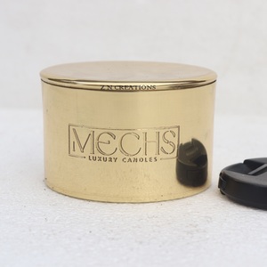Bocal à bougie en laiton doré de 6oz avec logo personnalisé Finition brillante Bocaux vides en acier inoxydable galvanisés pour la décoration intérieure Fabrication de bougies - Product Image 1