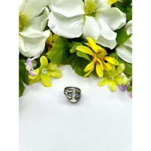 Navajo Handmade Blue <b>Moon</b> Turquoise Sterling Silver <b>Ring</b> Size 9 Hip-Hop Style Inlay Bezel Invisible Setting Stainless Steel Gift - Product Image 4