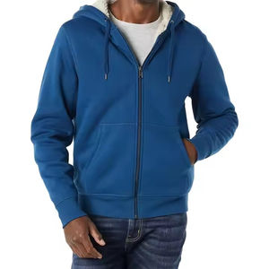 Ropa Deportiva de Forro Polar Cálido con Cremallera para Hombre, Otoño Invierno, Li Han Dun, Tendencia, Venta Transfronteriza, Ajuste Regular Cómodo, 100% Algodón - Product Image 1