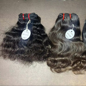 Venta al por mayor 26 pulgadas recto rizado ondulado crudo indio templo Remy extensiones de cabello humano tarifa barata SUR DE LA India pelo - Product Image 1