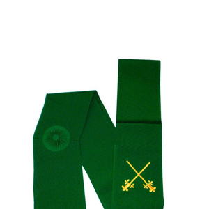High Quality <b>Green</b> Council of Knights Masons Sash Customizable Masonic Regalia Sashes for Sale - Product Image 2