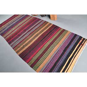 Alfombra turca vintage rústica roja y azul de 4x6 pies, área grande, diseño clásico de retazos, lana, algas marinas, látex, pasillo, alfombras rectangulares para habitación - Product Image 4