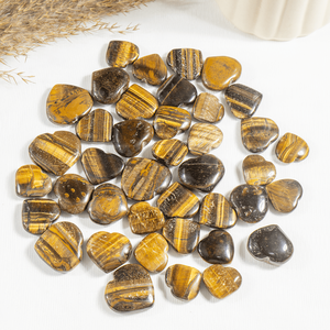 Mini Corazones de Ojo de Tigre Marrón en Forma de Corazón, Más Vendidos, para Sanación del Amor, Meditación y Decoración - Product Image 1