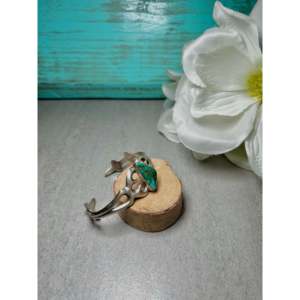 Royston Turquoise & Sterling <b>Silver</b> <b>Cuff</b> <b>Bracelet</b> Handmade by Navajo Artists Fashion Accessory - Product Image 2