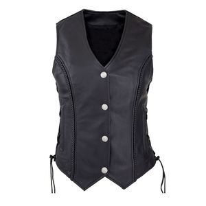 Nouvelle mode gilet en cuir de vachette pour femmes gilet de motard de moto gilet de motard en cuir de haute qualité pour femmes - Product Image 1