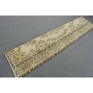 Alfombra turca marrón beige vintage área grande 19x85 pies patrón de retazos de estilo clásico algas marinas para adolescentes para pasillo rectangular - Product Image 2