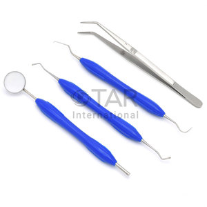 Kit de examen dental de 3 piezas 1 pinza universitaria, 1 mango de espejo dental 1 sonda Kit de higiene profesional Instrumentos médicos - Product Image 4