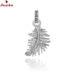 Bijoux en forme de feuille à texture religieuse en argent sterling 925 massif, cadeau de charme uni élégant pour dames et filles - Product Image 1