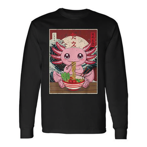 Camiseta de Manga Larga con Diseño Japonés de Axolotl Ramen Kawaii Anime, Camisetas Promocionales - Product Image 2