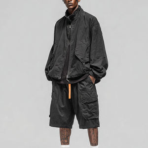 Ensemble de shorts coupe-vent 100% nylon pour hommes, ensemble de shorts coupe-vent deux pièces, vêtements de rue pour hommes, ensemble de shorts de pluie pour hommes - Product Image 5