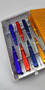 Ensemble de curettes osseuses Volkmann 8 pièces, couleurs arc-en-ciel, curettes pour la colonne cervicale, instruments de chirurgie orthopédique, ensemble de curettes osseuses Volkmann - Product Image 3