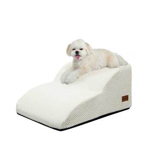 [AllmioPet] Escalera para Mascotas de 2 Niveles, Color Marfil, Tela Cloud Touch, Ligera, Escalones para Perros y Gatos para Subir al Sofá - Product Image 4
