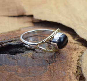 925 Sterling Silver Designer <b>Statement</b> <b>Ring</b> Unique Modern Piece with Black Onyx for Weddings or Parties Gift Accessory - Product Image 3