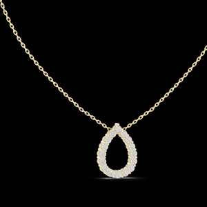 Colgante de Diamante con Halo de Lágrima en Oro de 14K y 18K, Certificado por IGI, Joyería Fina de Lujo para Mujer con Diseño Elegante - Product Image 1