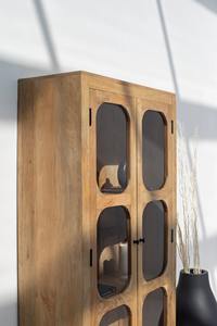 Vitrine moderne en bois de manguier massif verre trempé transparent haute qualité armoire de rangement premium pour usage domestique - Product Image 4