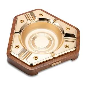 Plateau carré en bois massif de luxe minimaliste, fait à la main, cendrier rustique d'extérieur avec un style de design classique pour fumer - Product Image 4