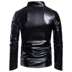 Bonne vente hommes vestes en cuir à vendre coupe-vent en cuir personnalisé matériel fait hommes vestes à manches longues pour le prix bon marché - Product Image 3
