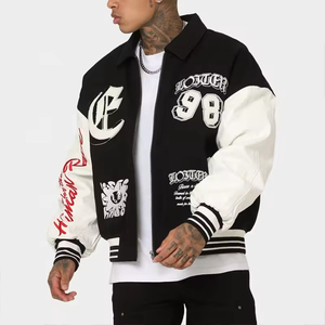 Chaqueta universitaria de lana de alta calidad personalizada para hombre, chaqueta de lona con bordado de chenilla, Mangas de cuero, invierno, béisbol, Letterman High Street - Product Image 6