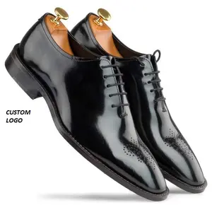Chaussures en cuir légères de couleur noire robe formelle luxe en cuir PVC tendance Oxfords intérieur décontracté chaussures en cuir de travail simples