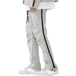 Pantalon de survêtement en nylon personnalisé de haute qualité pour hommes pantalon de survêtement baggy surdimensionné à fermeture éclair latérale en gros - Product Image 1