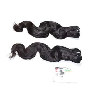 100% naturel en gros vierge brute vague de corps indien Extensions de cheveux humains simple donneur Machine Double trame couleur noire - Product Image 4