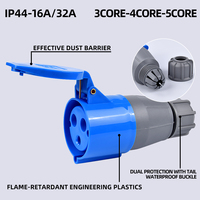 Set Konektor Industri 32A Heavy Duty IP44 3Pin Soket Industri Pria & Wanita Daya Tahan Unggul untuk Konstruksi