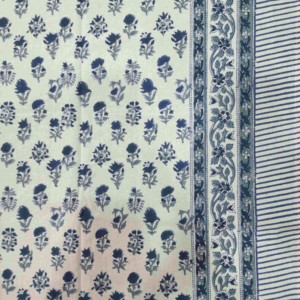 Sanvi K Handicrafts Blue Carnation Real Hand Block Impreso 100% Cotton Table Linen Table Cover - Product Image 4