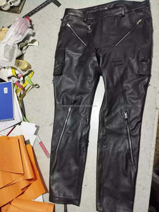 Drop Crotch Party Genuine <b>Leather</b> Pant <b>Trousers</b> OEM ODM Hot Sale Out Factory Price Lambskin Genuine <b>Leather</b> <b>Trousers</b> - Product Image 3