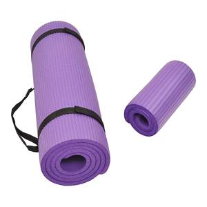 GoYoga+ 71x24in Purple <b>Exercise</b> Yoga Mat with <b>Knee</b> Pad & Strap BalanceFrom Fitness Made of Foam - Product Image 2