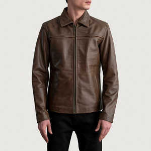 Chaqueta bomber de cuero de lujo para hombre con estilo Indemand, venta al por mayor, ligera y transpirable, chaqueta de cuero para exteriores moderna e informal - Product Image 6