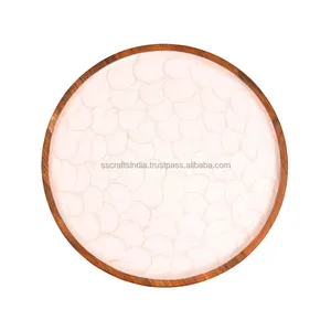 Luxury Ins Style <b>White</b> Enamel Wooden <b>Cake</b> <b>Stand</b> with Black Marble Top Decorative Cupcake Display for Weddings and Parties - Product Image 5
