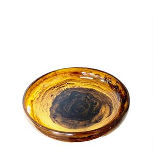 Bol de service en résine décorative écologique d'origine indienne, noir, blanc, marron, fait à la main, passe au lave-vaisselle, poli, pour les fêtes - Product Image 5